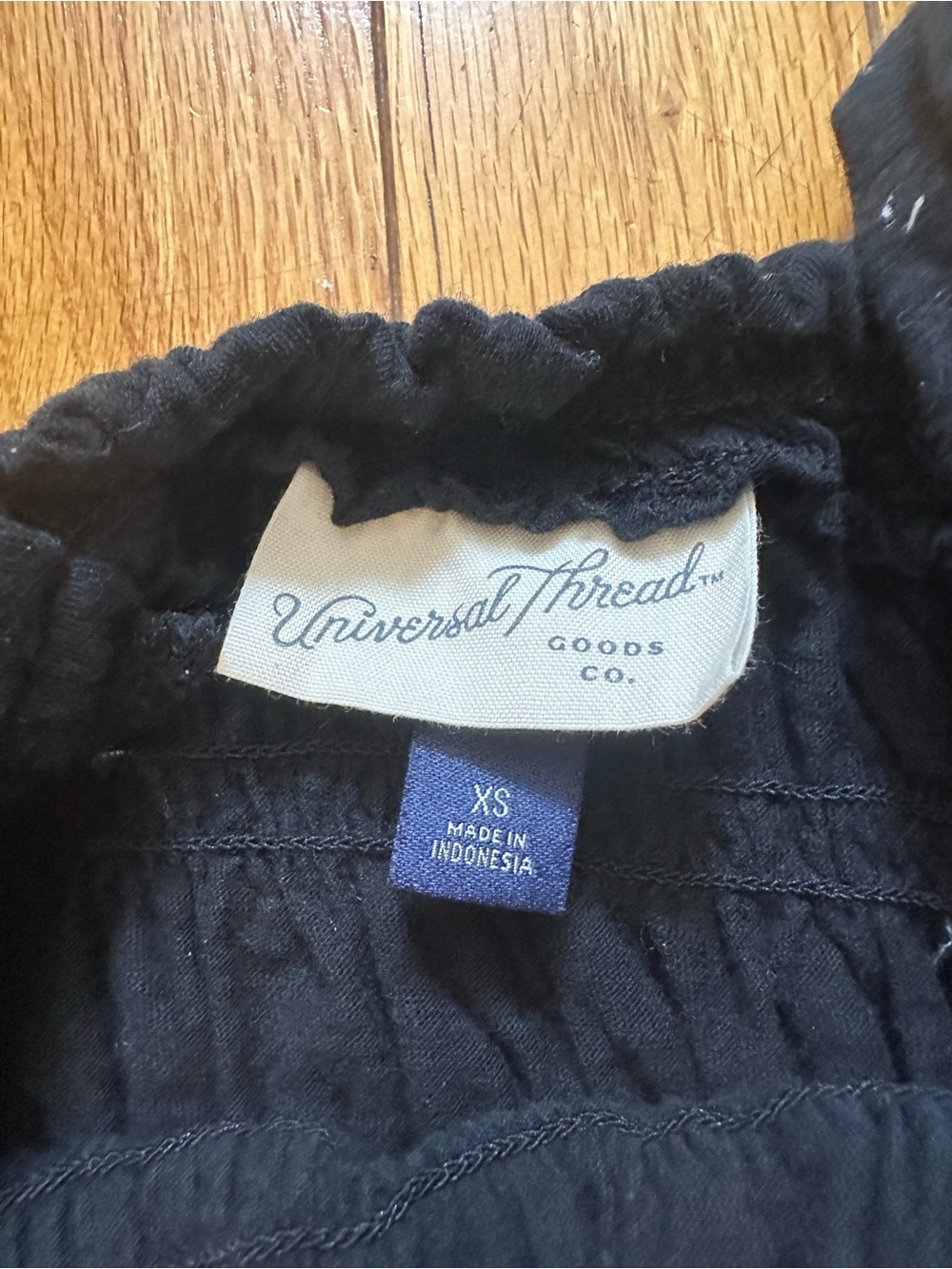 Universal Thread Black Smocked Ruffle Tank Top - Picture 2 of 3